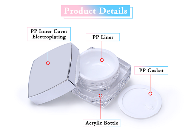 Luxury square Empty Plastic clear Jar Luxury square Empty Plastic clear Jar