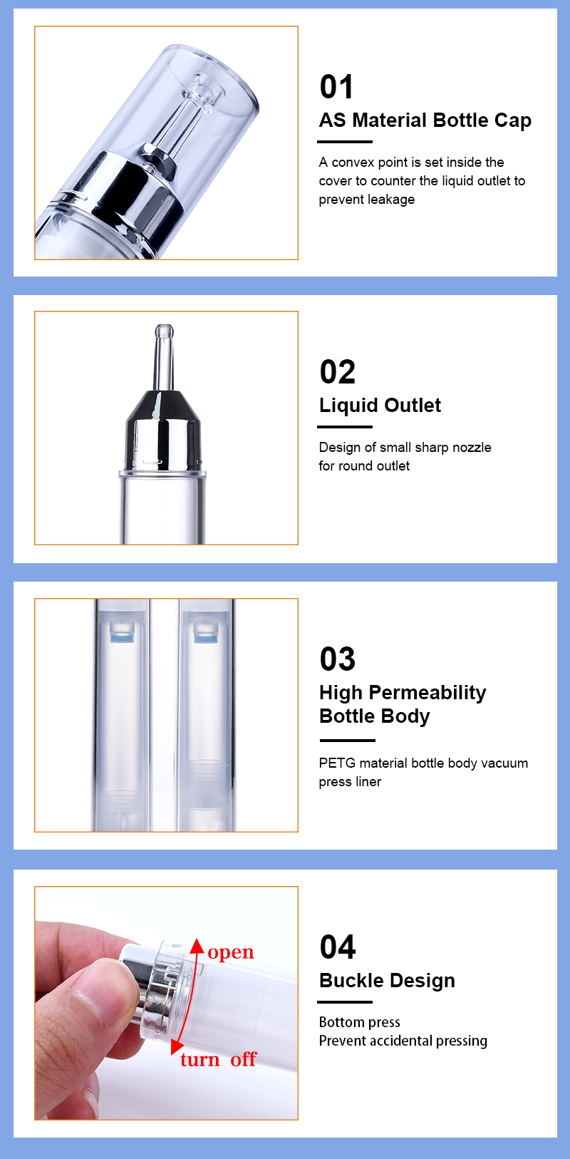 Cosmetic Airless Syringe Bottle Cosmetic Airless Syringe Bottle