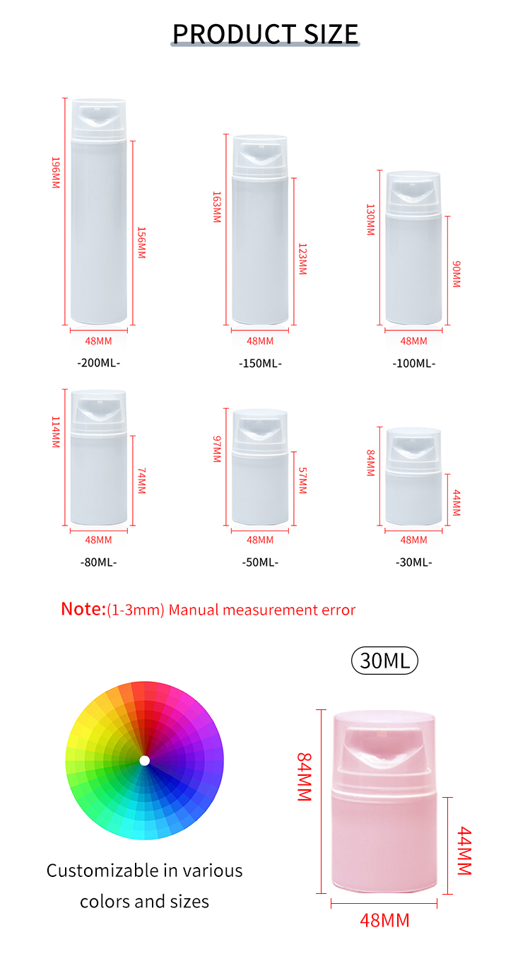 PP Plastic Airless Pump Bottle 5PP Plastic Airless Pump Bottle