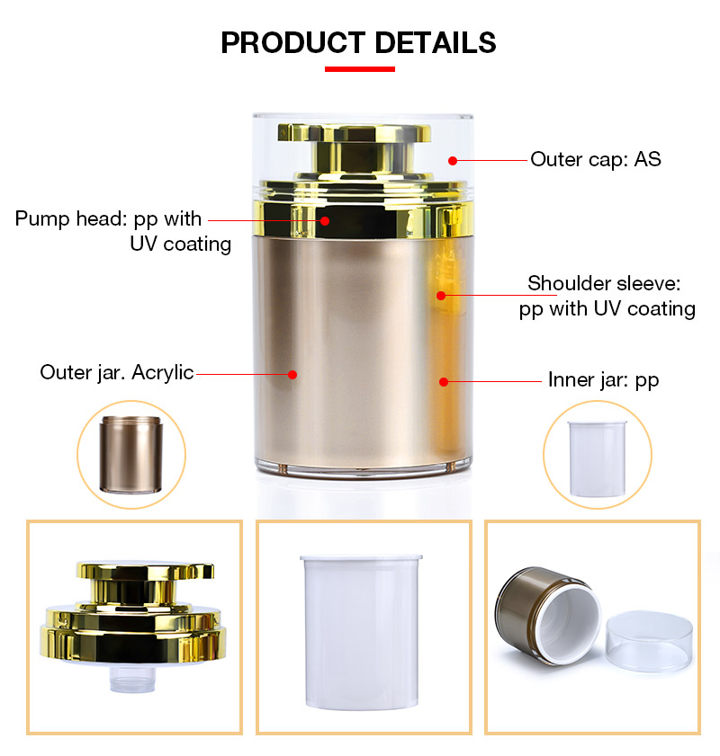 Airless Pump Cosmetic Cream Jar Airless Pump Cosmetic Cream Jar