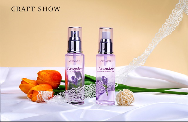 Flat shoulder glass pump bottle Flat shoulder glass pump bottle