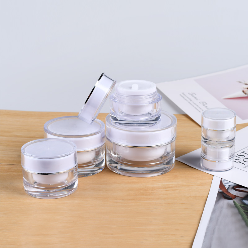 5g 15g 30g 50g High Quality Acrylic Cream Container Empty clear Round Double Wall Plastic Eye Face Cream Jar
