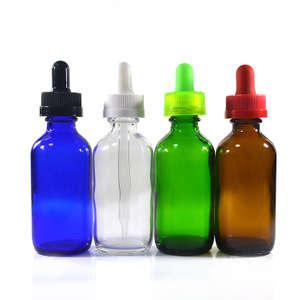 1oz 2oz 4oz Boston Round 60ml 120ml clear Blue Green Euro 30ml Amber blue green black clear Glass Dropper Bottle