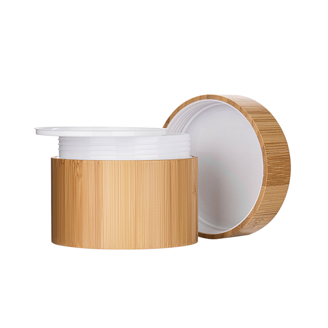 Environmental Cream Cosmetic Jar 5g 15g 30g 50g 100g Bamboo Wooden Container Jar with Inner Plastic