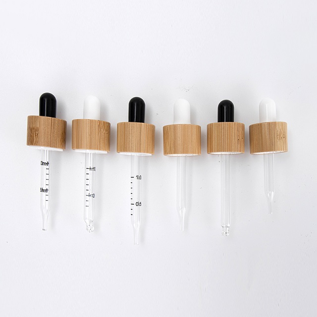 Essential Oil Glass Dropper Bottle with Bamboo Lid