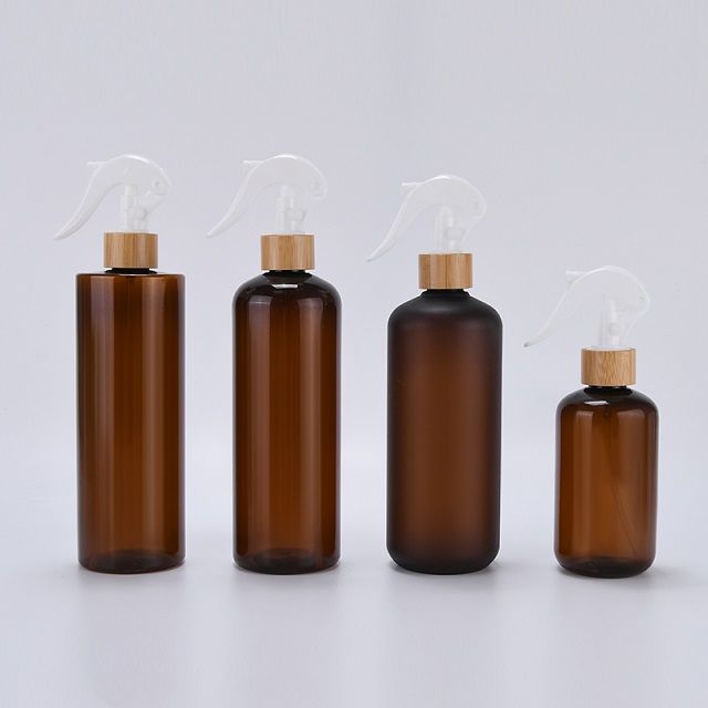 Pet Plastic Trigger Spray Bottle with Bamboo Cap