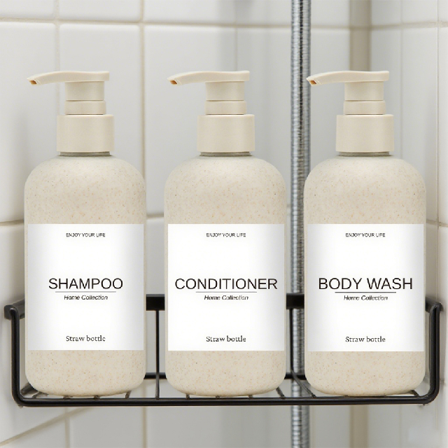 250ml Wheat Straw Biodegradable modern shower soap cream Shampoo lotion pump plastic bottles