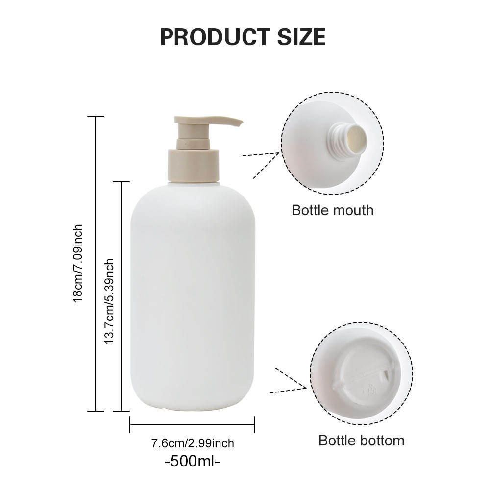 White Plastic Pump Dispenser Shampoo Bottle
