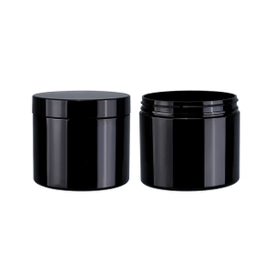 Custom Round Black Plastic Jars