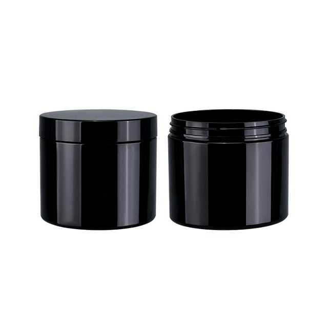 Custom Round Black Plastic Jars