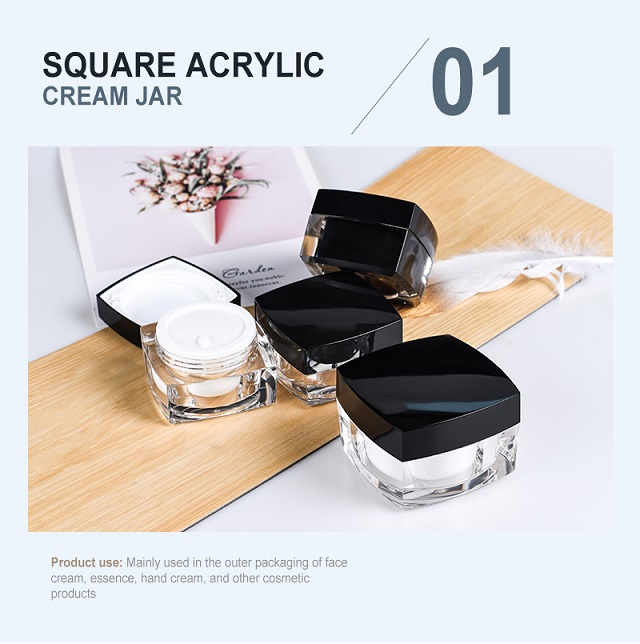 Empty Luxury square Acrylic Cosmetic Packaging