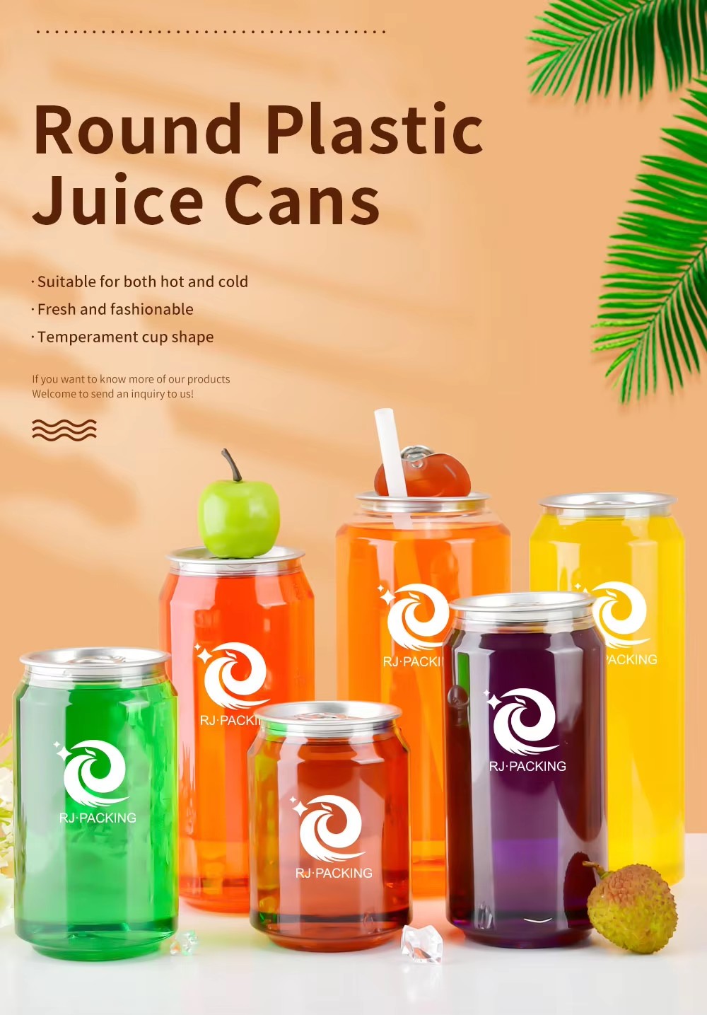 Round Plastic Juice Cans