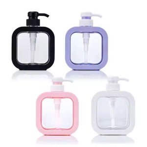 300ml Square Shaped Cosmetic Container Plastic Colorful Hand Wash Liquid Soap Foam Bottles Body Lotion Bottle with Pump
