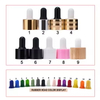 Flat square Rectangle Luxury 15ml 30ml 50ml 100ml Glass Dropper Bottles with Crystal clear Collar for Serum Essential Oil