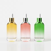 Skincare Cosmetic Package Olive Hair Oil Glass Bottle 15ml 30ml 50ml Oval Glass Dropper Bottle with Gold Sliver Dropper
