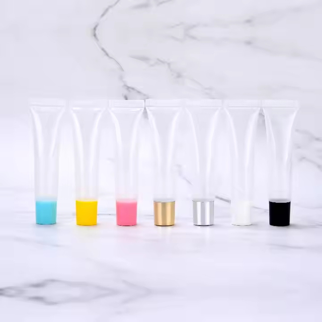 Empty Lip Gloss Tubes 10ml Clear Refillable Squeeze Tubes for Lip Gloss Lip Balm Lotion More Travel Toiletries