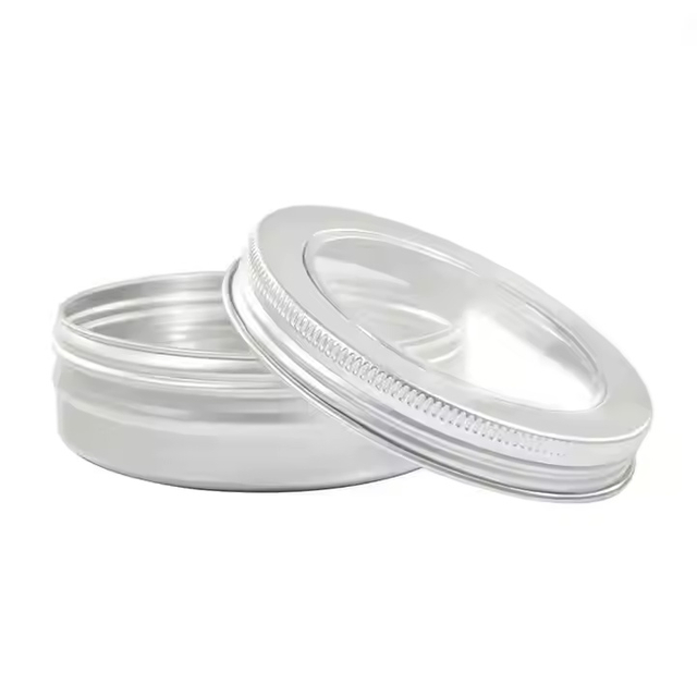 Inside Visible 60ml 80ml 100ml 150ml Empty Metal Can Container Aluminum Tin Jar With Clear Window
