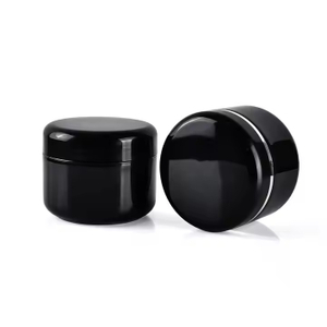 Empty Cosmetic Body Butter Scrub Cream Container Custom Black PP Plastic Jar Pot