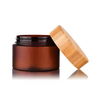 50ml 150ml 250ml 500ml Cosmetic Packaging Empty clear Amber Body Butter Scrub PET Plastic Cream Jar with Bamboo Lid