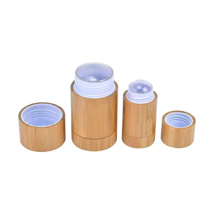 Round Twist up Salve Bamboo Deodorant Tube 15ml 30ml 50ml 75g Bamboo Empty Plastic Deodorant Stick Container