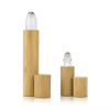 Bamboo Wooden Shell 5ml 10ml 15ml Glass Inner Bamboo Essential Oil Roll on Bottle with Steel Roller and Window
