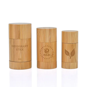Round Twist up Salve Bamboo Deodorant Tube 15ml 30ml 50ml 75ml Bamboo Empty Plastic Deodorant Stick Container