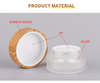 Hot sale cosmetic face cream container 5ml 15ml 30ml 50ml 100ml frosted clear glass jar with bamboo wood lid
