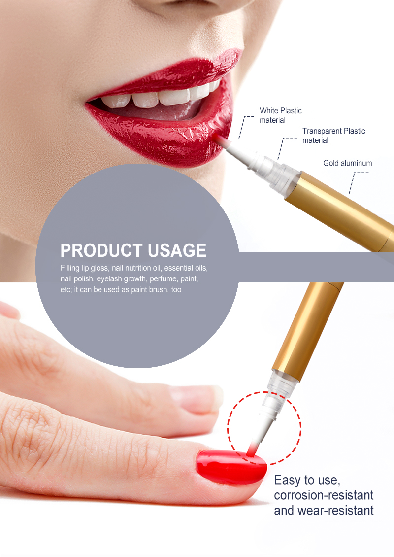 Hot 2ml 5ml Empty Nail Oil Pen Twist Lip Gloss Tubes Eyelash Growth Liquid Tubes Portable Cosmetic Makeup Containers with Brush