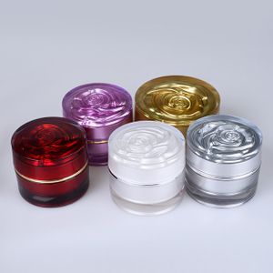 Empty Golden Pink White Acrylic Jar