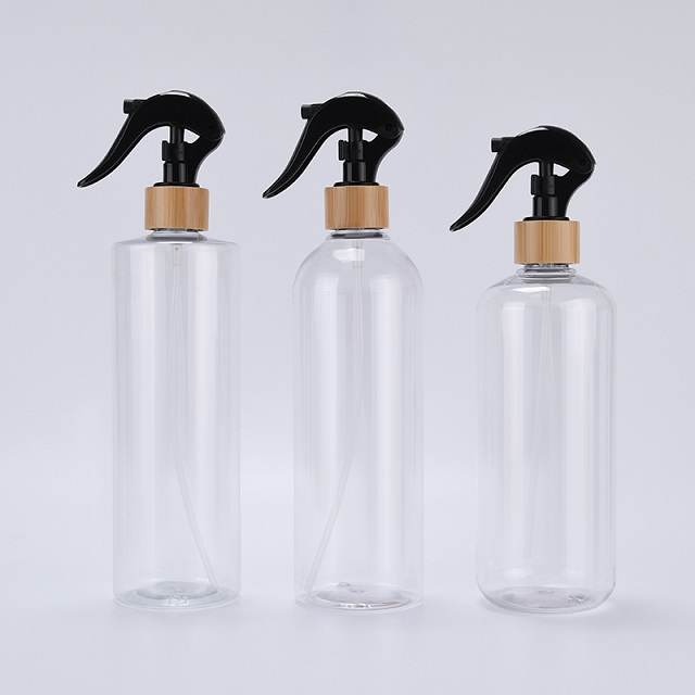 Pet Plastic Trigger Spray Bottle with Bamboo Cap