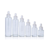 Free Sample Empty Cosmetic 1oz 30ml 50ml 60ml clear Skincare Serum Hair Essential Oil Glass Dropper Bottle with clear Dropper