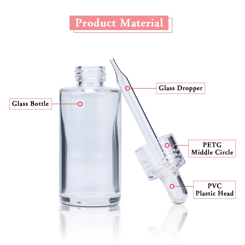 Flat shoulder glass pump bottle