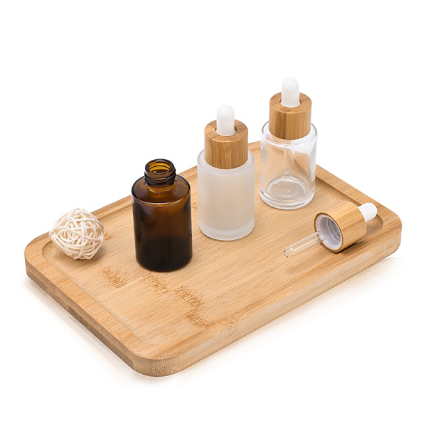 Custom Logo 100ml Matte Glass Cosmetic Packaging 15ml 20ml 30ml 50ml Round Glass Hair Face Essential Oil Bottles with Bamboo Dropper Cap