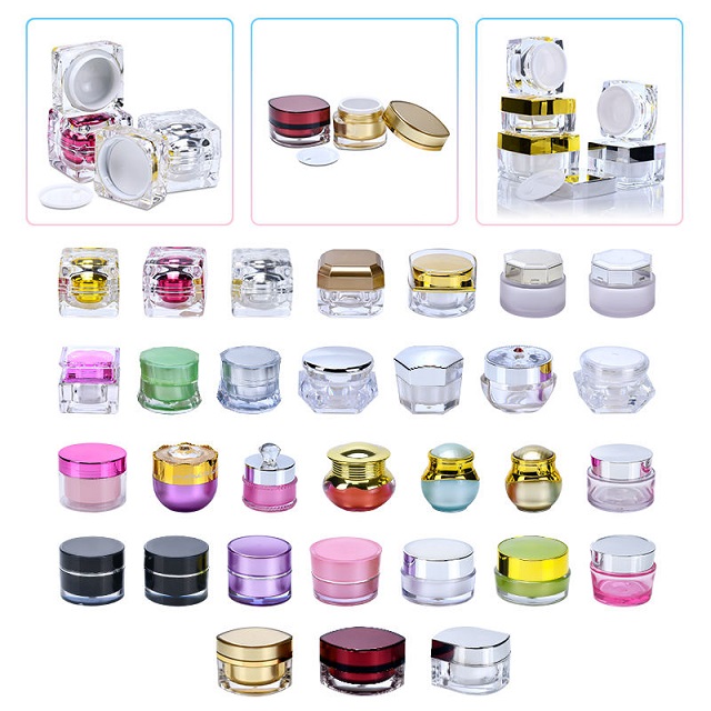 Luxury square Empty Plastic clear Jar