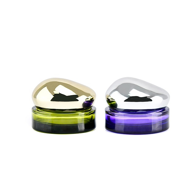 Green Purple Cosmetic Glass Jar