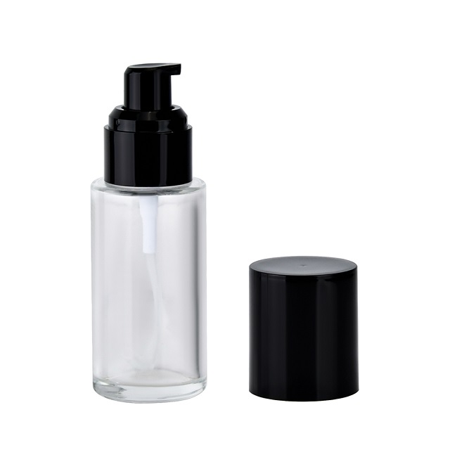Frosted clear Glass Bottle With Pump