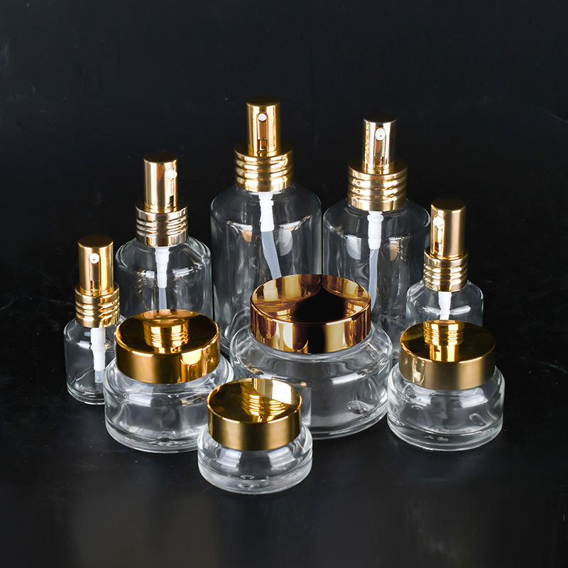 Custom Cosmetic Slant Shoulder Glass Bottle