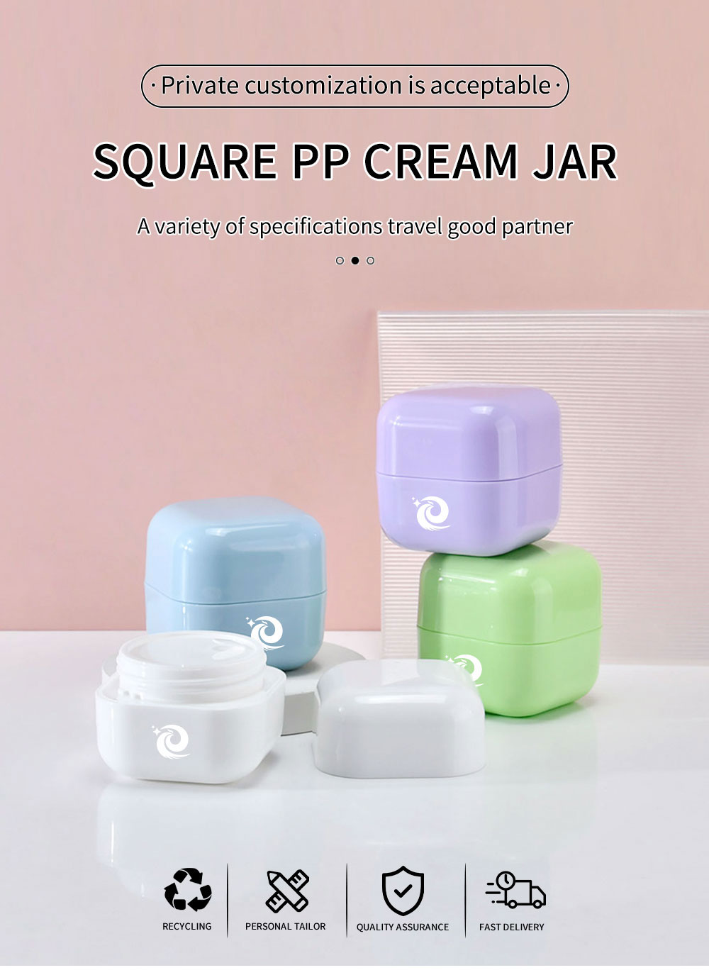 SQUARE PP CREAM JAR