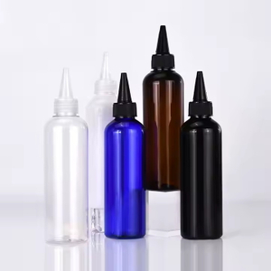 Private Label Customization 3oz 4oz 5oz 8oz 12 oz clear Amber PET Plastic Twist Top Cap Squeeze Applicator Hair Oil Bottle