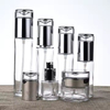 Cosmetic Packaging clear Glass Skin Care Lotion Serum Pump Bottles and Glass Cream Jar Containers