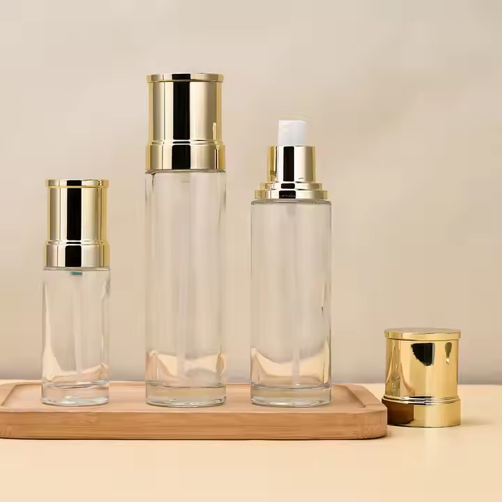 Toner Serum Skin Care 20ml 30ml 40ml 50ml 60ml 80ml 100ml 120ml clear Glass Bottle for Cosmetic Packaging