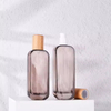 Custom Logo Glass Skincare Packaging Square Glass Cream Jar 30ml 50ml 100ml 120ml Light Grey Glass Toner Lotion Serum Bottle
