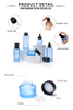 Empty Refillable clear Blue 15ml 30ml 120ml 30g 50g Personal Round Skin Care Containers Glass cosmetic packaging for Creams Lotion 