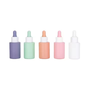 Custom Color 15ml 20ml 30ml 50ml 60ml 100ml Essential Oil Serum Flat Shoulder Frosted clear Glass Dropper Bottle with Pipette