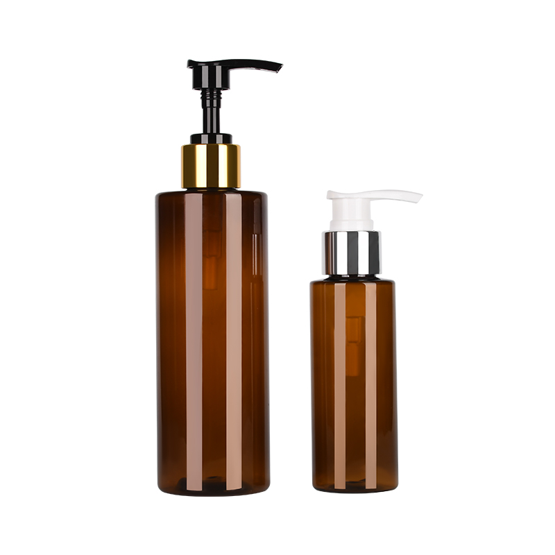 Wholesale 50ml 100ml 120ml 150ml 200ml 4oz Amber clear Bottle Personal Care PET Plastic Shampoo Lotion Bottle with Lid