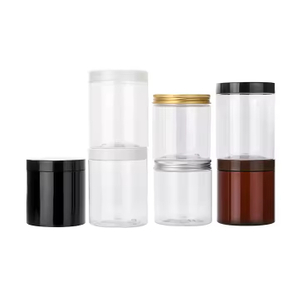 50g 100g 150g 250g Wholesale Empty Transparent Cookie Container Food Grade Plastic Jar With Aluminum Cap