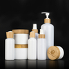100ml 150ml 250ml 500ml 8oz Cosmetic Packaging Container Body Shampoo Pet Plastic Bottle With Bamboo Lid
