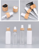 100ml 150ml 250ml 500ml 8oz Cosmetic Packaging Container Body Shampoo Pet Plastic Bottle With Bamboo Lid