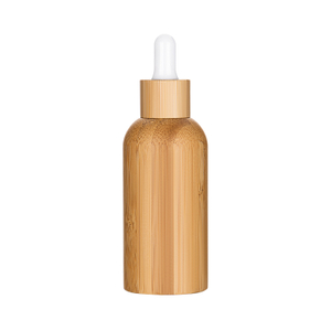 Bamboo Cosmetic Packaging 15ml 30ml 50ml 100ml Perfume White Opal Glass Lotion Bottle with Bamboo Cap