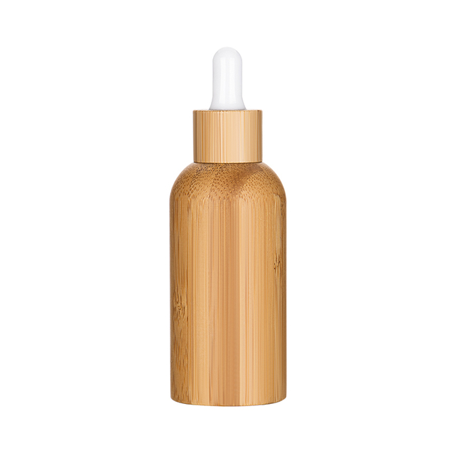 Bamboo Cosmetic Packaging 15ml 30ml 50ml 100ml Perfume White Opal Glass Lotion Bottle with Bamboo Cap
